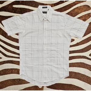 Vintage Christian Dior Monsieur Striped Short Sleeve Button Up Shirt Mens 15